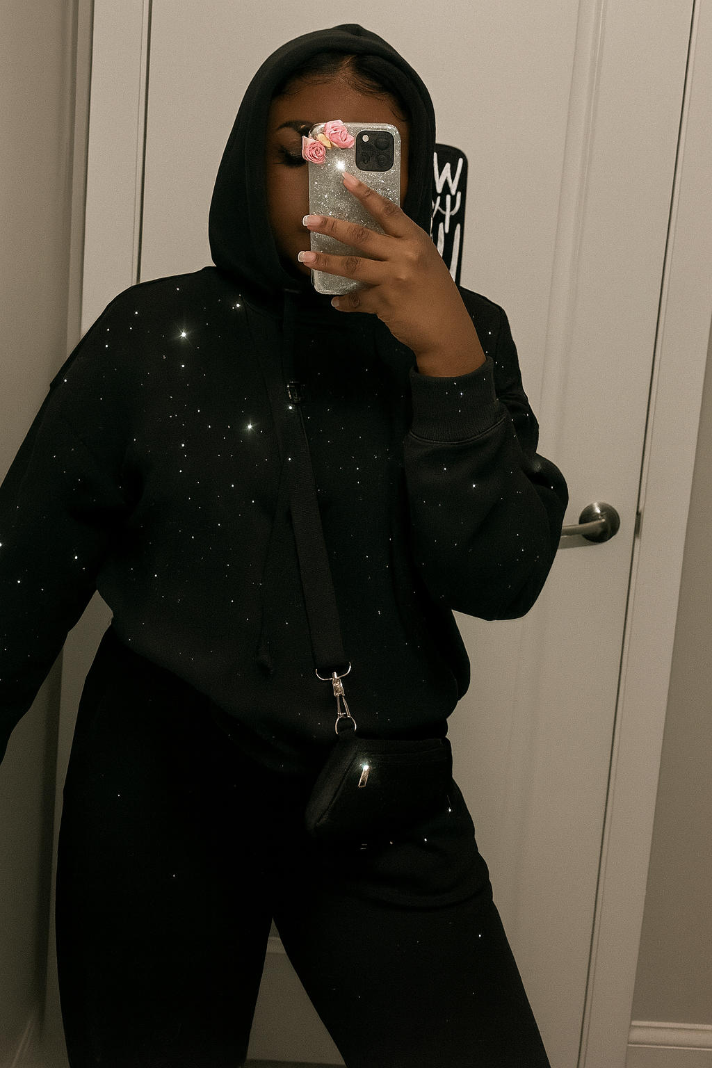 ICED ERA Streetwear Rhinestone Design Loose Hoodie